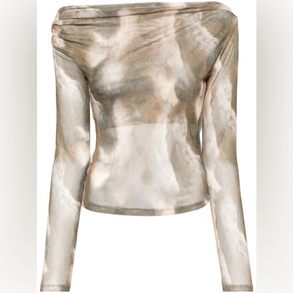 Reformation Elio Long Sleeve Top in Pinto Brown